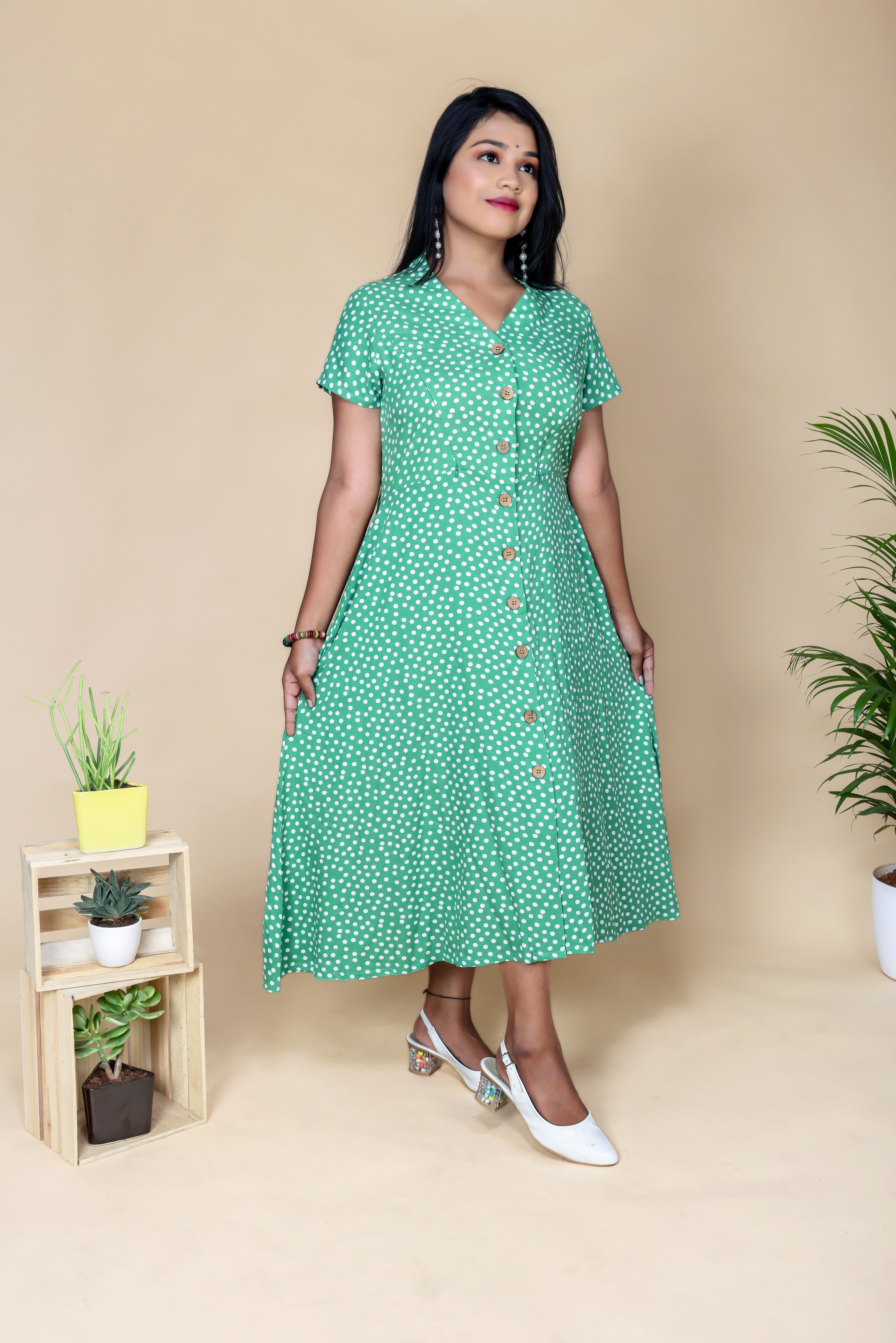 Green Front Button Top - Image 5