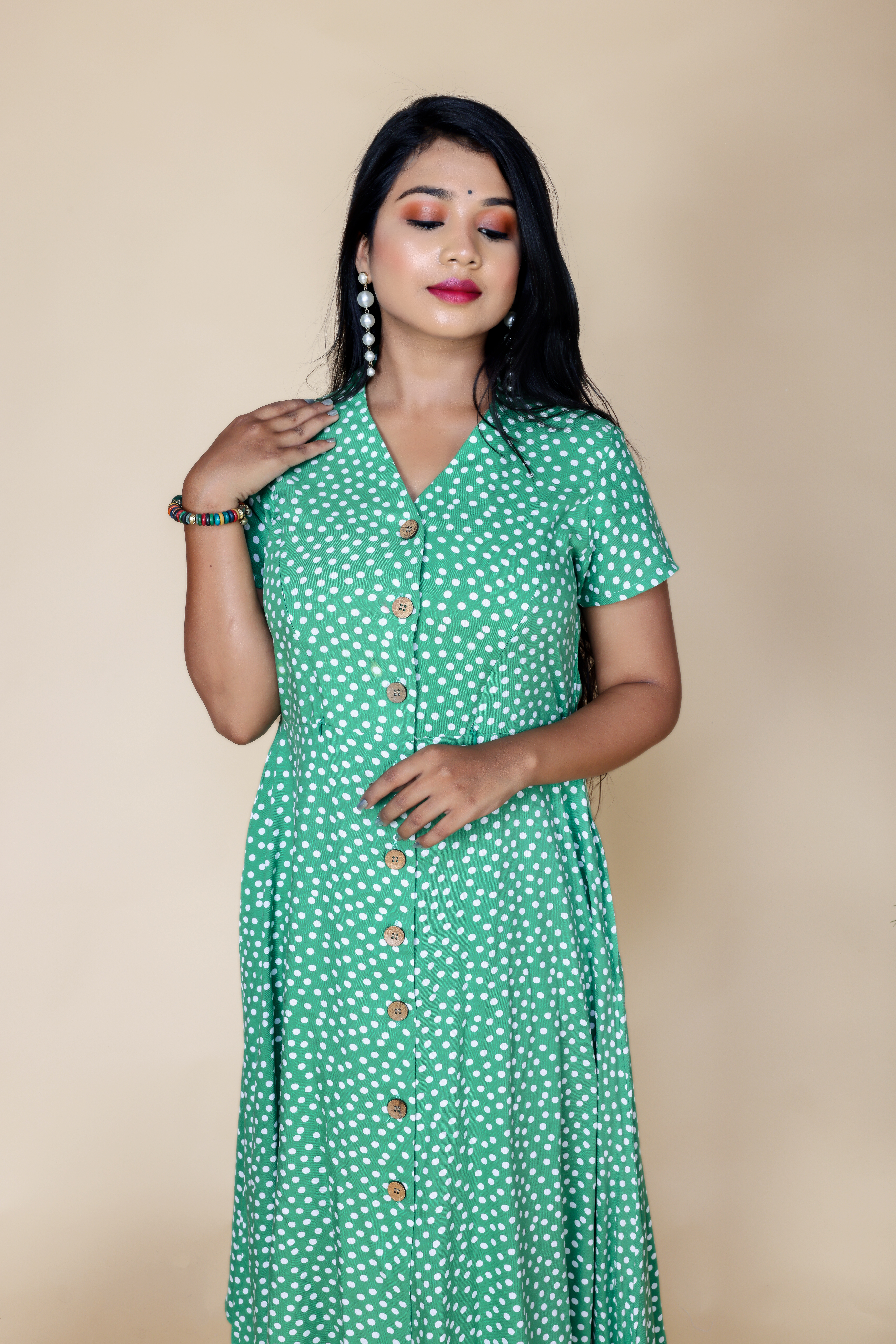 Green Front Button Top - Image 3