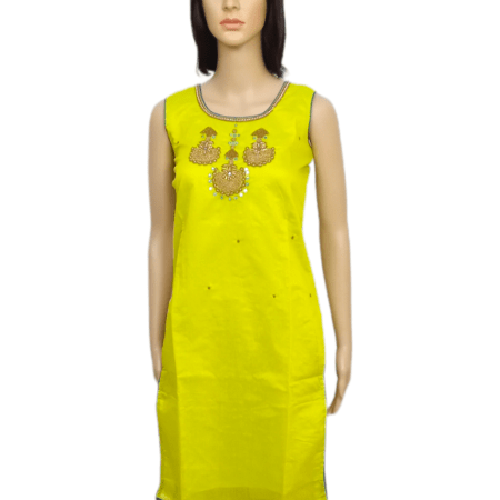 Silk Kurti with Embroidery and bead work